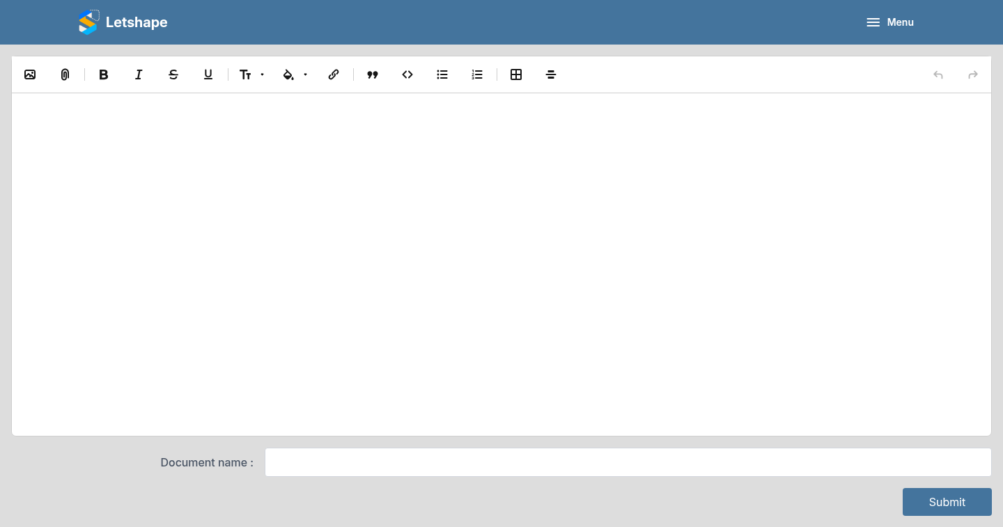 The new document form